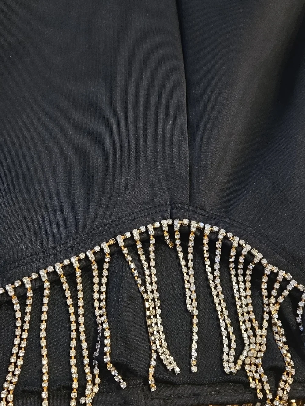 Speechless Black Party Dress With Sparkle Gem Fringe